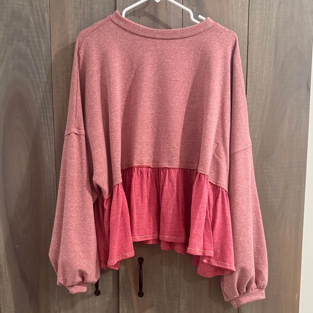 Dress Up | Pink Ruffle Hem Top